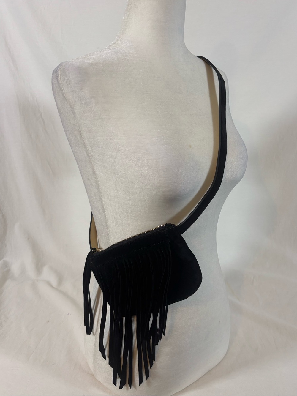 Artizan Robin Barre Black Fringe Belt Bag Crossbody Wristlet Western Boho NWT